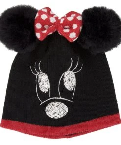 Disney Knit Hat - Minnie Mouse With Plush Ears And Bow - Youth
