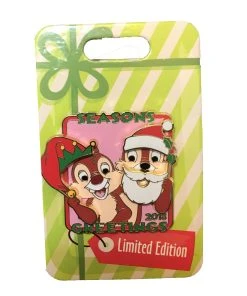Disney Holiday Pin - 2018 Season's Greetings - Chip N Dale