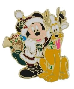 Disney Christmas Pin - Santa Mickey And Pluto