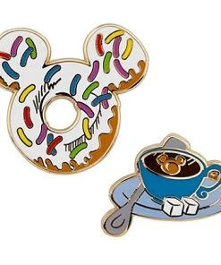 Disney Breakfast Mickey Mouse Pin Set - Donut And Tea