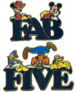 Disney Fab Five Letter Pin Set - Mickey And Friends