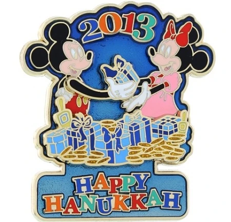 Disney Hanukkah Pin - 2013 Mickey Mouse And Minnie Mouse - LE 3 Disney Hanukkah Pin - 2013 Mickey Mouse And Minnie Mouse - LE