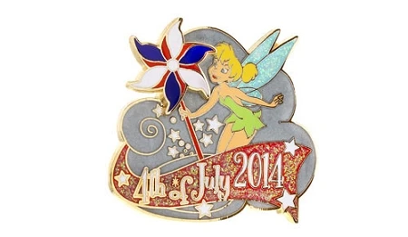 Disney 4th Of July Pin - 2014 - Tinker Bell With Spinning Pinwheel 3 Disney 4th Of July Pin - 2014 - Tinker Bell With Spinning Pinwheel