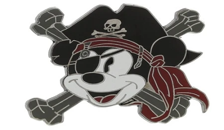 Disney Mickey Mouse Pin - Pirate Mickey Cross-Bones 3 Disney Mickey Mouse Pin - Pirate Mickey Cross-Bones