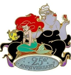 Disney The Little Mermaid Pin - 25th Anniversary - Ariel And Ursula