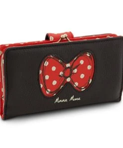 Disney Wallet - Minnie Mouse - Bow With Polka Dots - Black