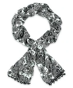 Disney Scarf - Filigree Mickey Mouse Icon - Black And White