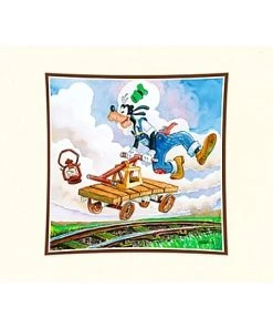 Disney Art Print - Goofy On A Handcar Deluxe Print On Paper