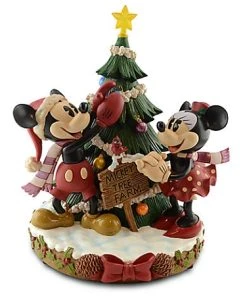 Disney Medium Figure - Christmas - Minnie And Mickey Mouse Tree Farm