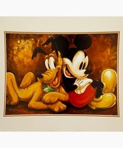 Disney Art Print - Mickey Mouse And Pluto - Taking It Easy
