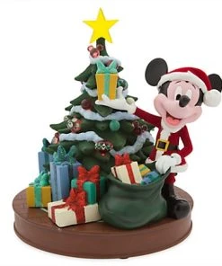 Disney Medium Figure - Retro Santa Mickey Mouse Tree - Light Up