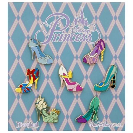 Disney Booster Pin Set - Princess Slippers - 7 Pins 3 Disney Booster Pin Set - Princess Slippers - 7 Pins
