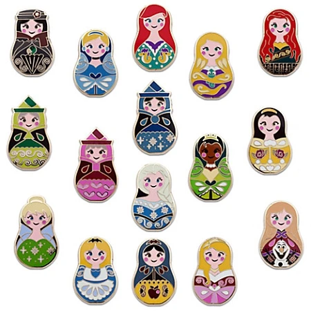 Disney Princess Pin Set - Nesting Dolls Mini Pin Pack 3 Disney Princess Pin Set - Nesting Dolls Mini Pin Pack