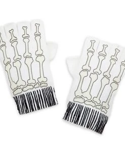Disney Knit Gloves - Jack Skellington Fingerless Gloves - White