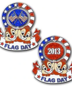 Disney Flag Day Pin - 2013 Chip N' Dale Spinner - Limited Edition