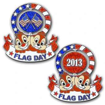 Disney Flag Day Pin - 2013 Chip N' Dale Spinner - Limited Edition 3 Disney Flag Day Pin - 2013 Chip N' Dale Spinner - Limited Edition