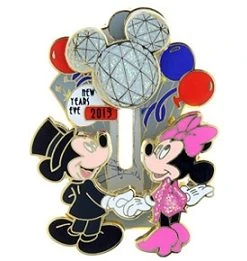Disney New Years Eve Pin - Mickey And Minnie Mouse Icon Ball Slider
