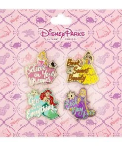 Disney Pin Booster Set - Disney Princess Text - 4 Pins