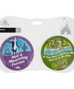 Disney Souvenir Button Set - Mourning Person And De-Nile - Set Of 2