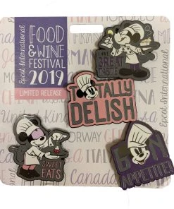 Disney Food & Wine Festival Pin Set - 2019 Mickey & Minnie - Set Of 4