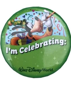 Disney Souvenir Button - I'm Celebrating - Goofy