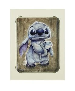 Disney Wilson Art Print - Toad Hug - Stitch And Toad