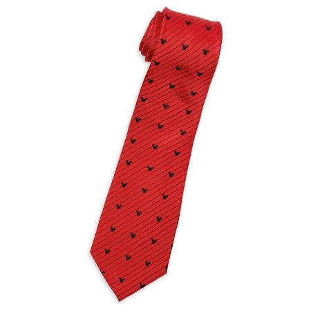 Disney Silk Tie - Mickey Mouse Striped - Red 3 Disney Silk Tie - Mickey Mouse Striped - Red
