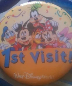 Disney Souvenir Button - Mickey Mouse And Friends - First Visit