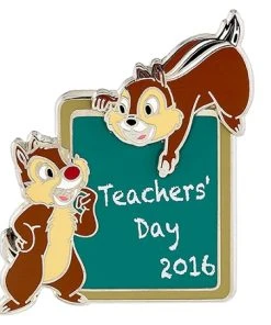 Disney Teacher Day Pin - 2016 National Teacher Day - Chip And Dale