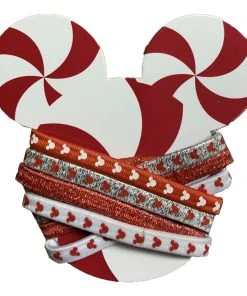Disney Hair Ties - Holiday Mickey Mouse - Peppermint
