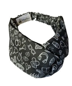Disney Stretch Headband - Disney Park Icons - Black