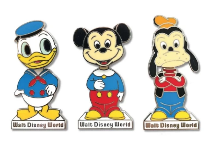Disney 50th Anniversary Pin Set - Mickey & Friends Bobblehead 3 Disney 50th Anniversary Pin Set - Mickey & Friends Bobblehead