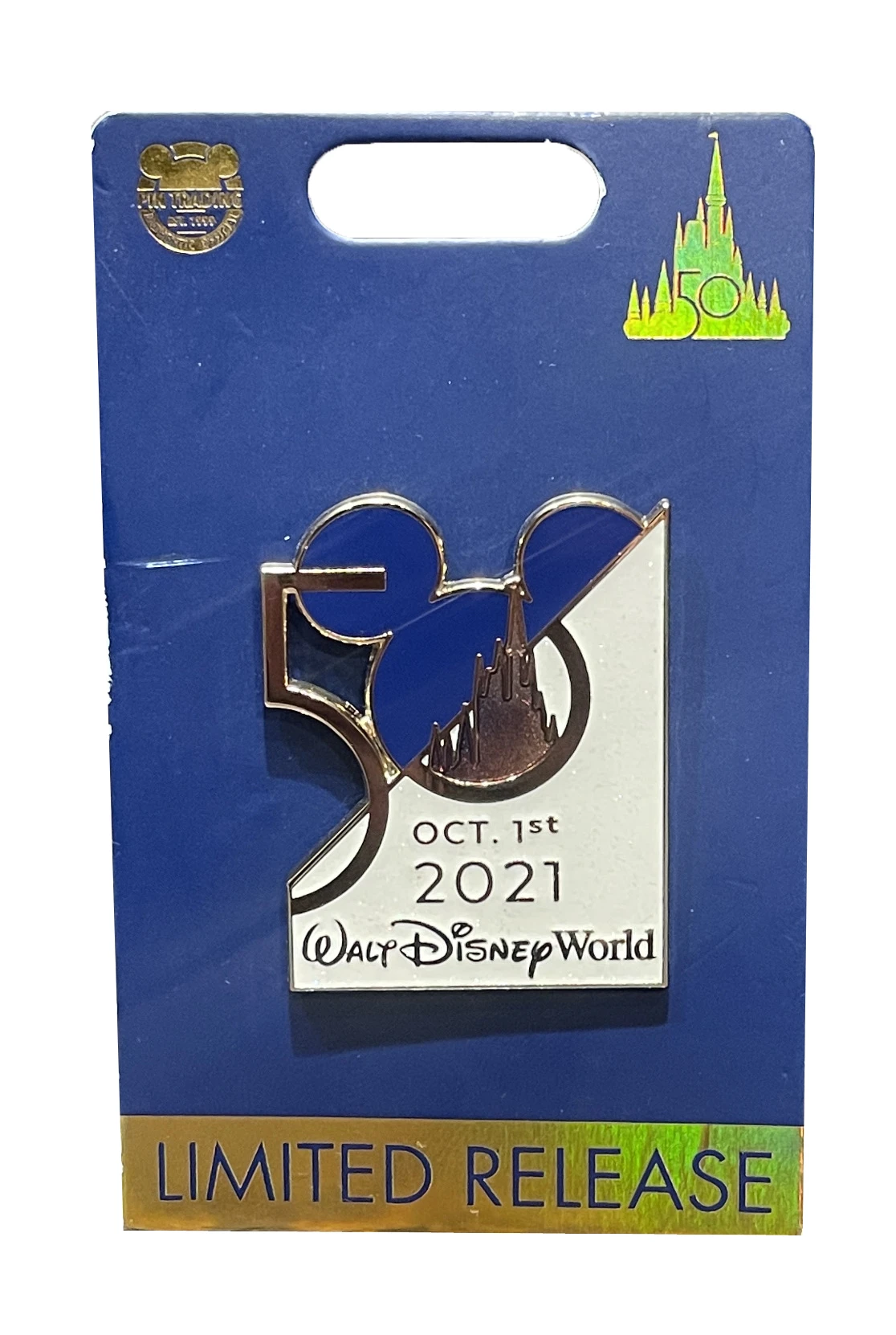 Disney 50th Anniversary Pin - 50th Logo - Opening Day 3 Disney 50th Anniversary Pin - 50th Logo - Opening Day