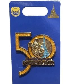 Disney 50th Anniversary Pin - 50th Mickey With Castle - Passholder