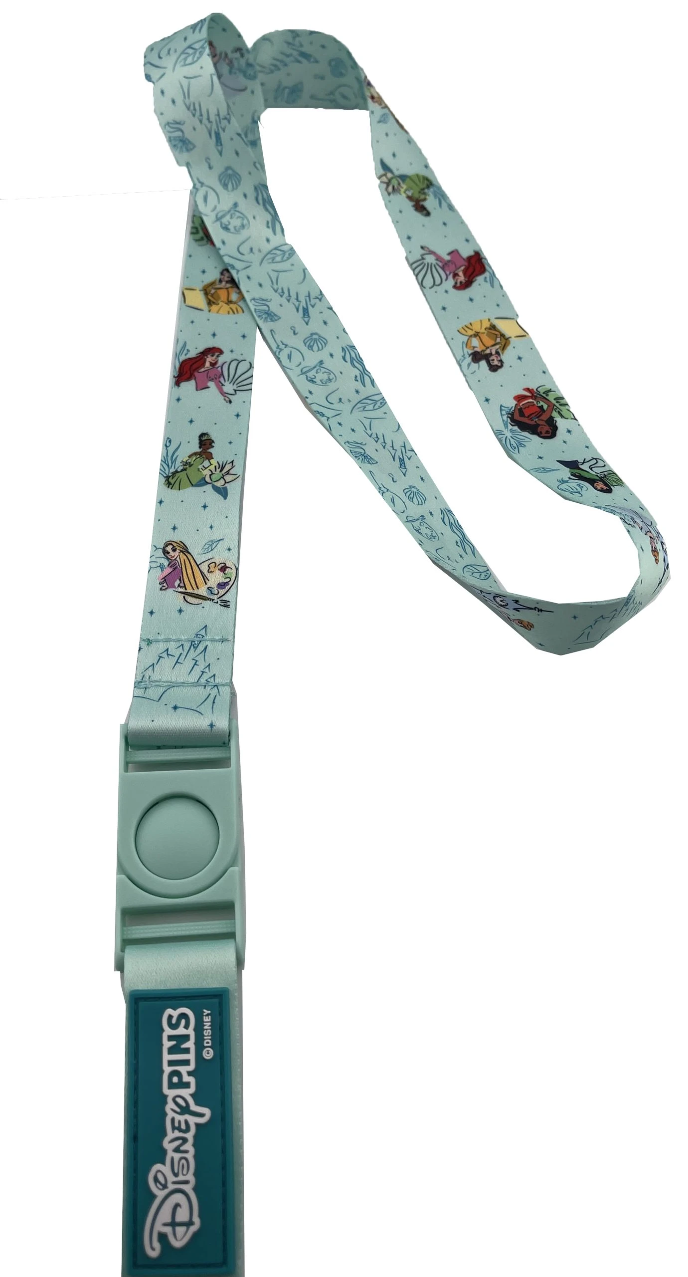 Disney Reversible Pin Lanyard - Disney Princesses - Blue 3 Disney Reversible Pin Lanyard - Disney Princesses - Blue