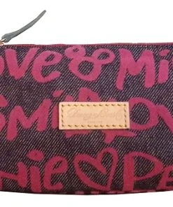 Disney Dooney And Bourke Bag - Peace, Love, Mickey Denim - Cosmetic